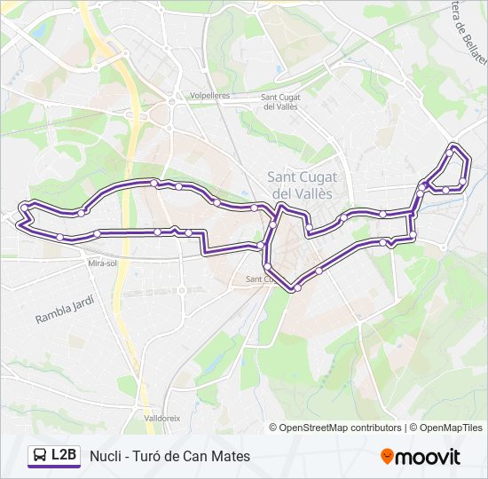 Mapa de L2B de autobús