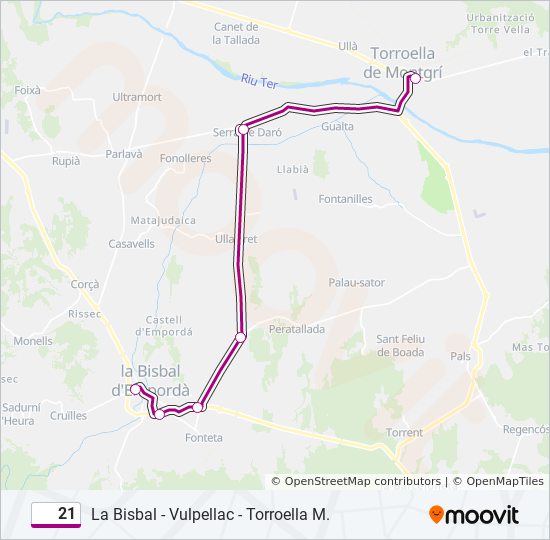 Mapa de 21 de autobús