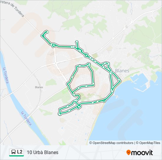 Mapa de L2 de autobús