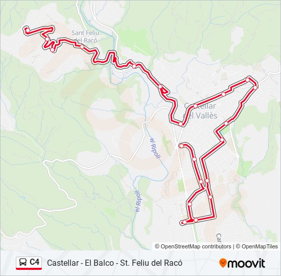 C4 bus Mapa de línia