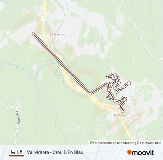 Mapa de L5 de autobús