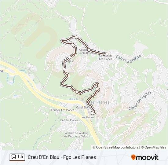 Mapa de L5 de autobús