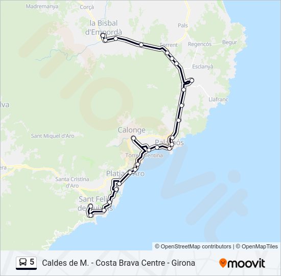 Mapa de 5 de autobús