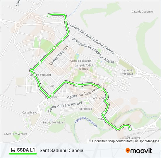 Mapa de SSDA L1 de autobús