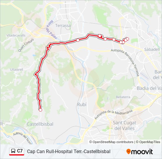 Mapa de C7 de autobús