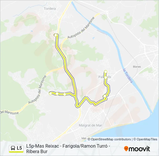 L5 Bus Line Map