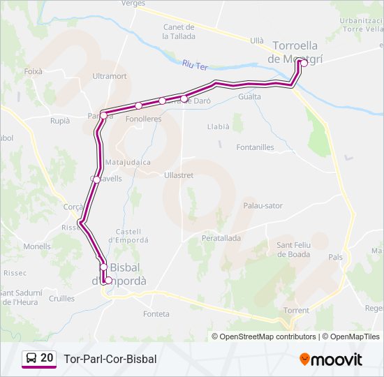 Mapa de 20 de autobús