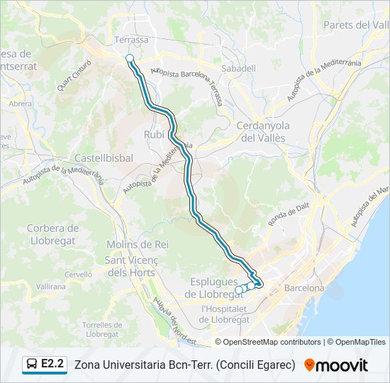 Mapa de E2.2 de autobús