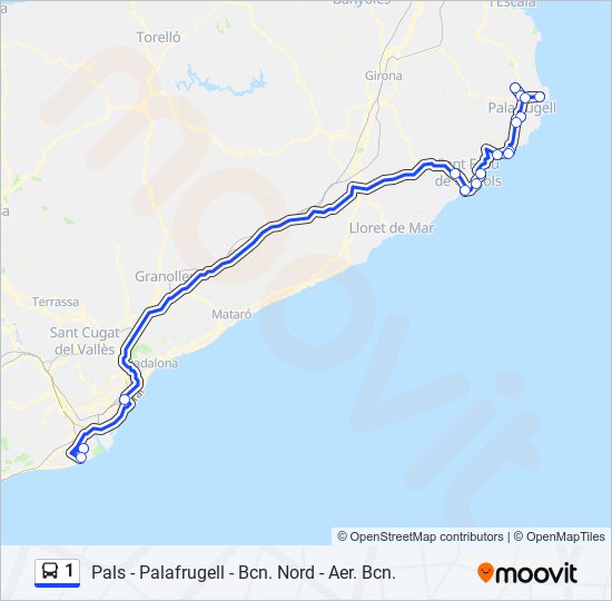 Mapa de 1 de autobús