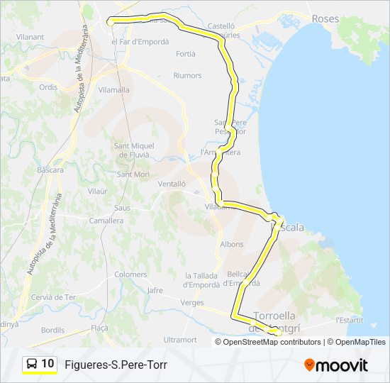 Mapa de 10 de autobús