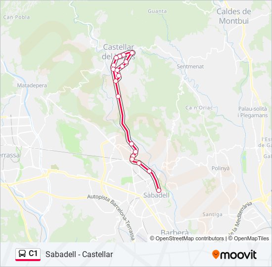 Mapa de C1 de autobús