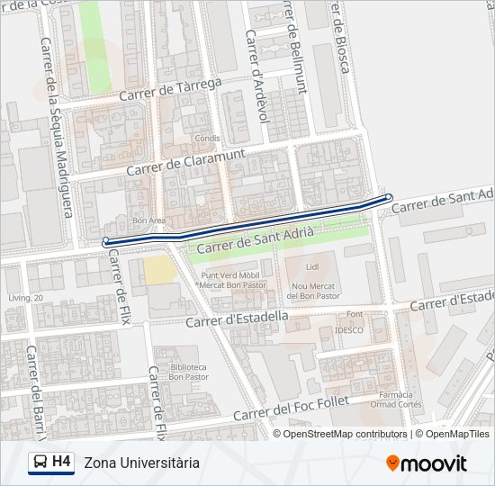 Mapa de H4 de autobús