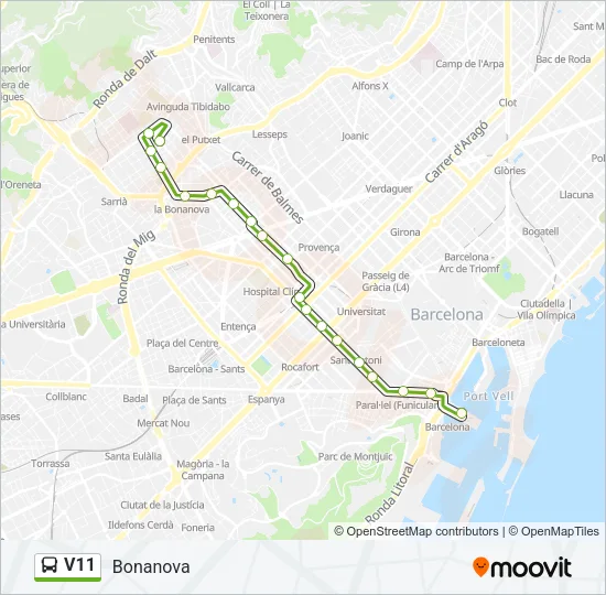 V11 Bus Line Map