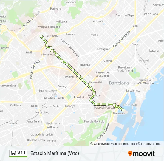 V11 Bus Line Map