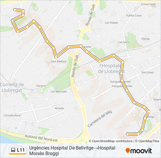 L nea l11 horarios paradas y mapas Urg ncies Hospital De