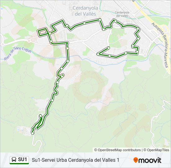 Mapa de SU1 de autobús