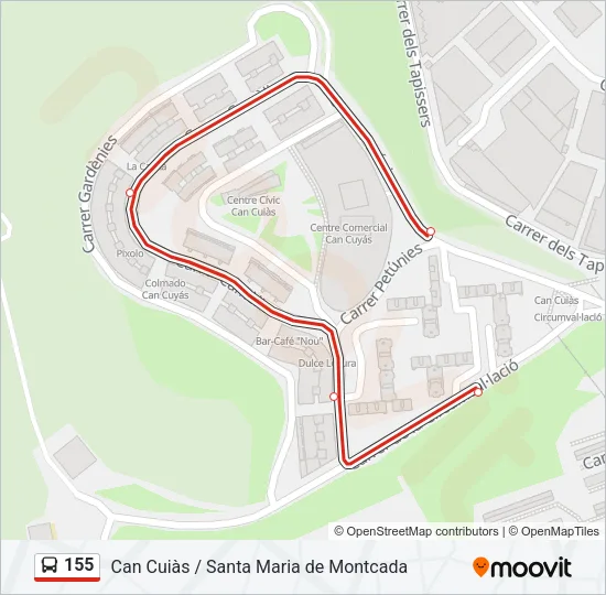 155 Bus Line Map