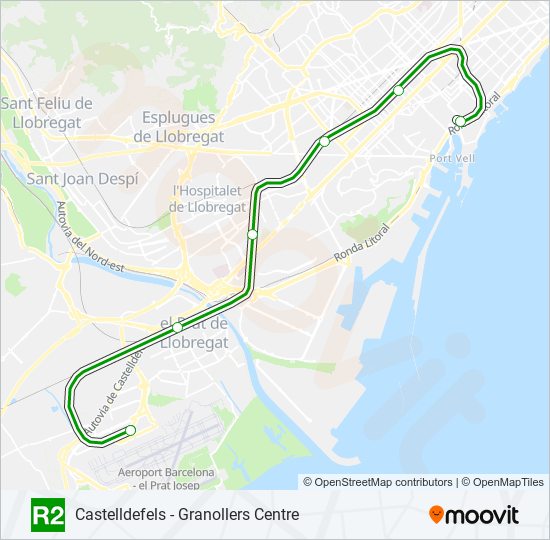 R2 train Line Map