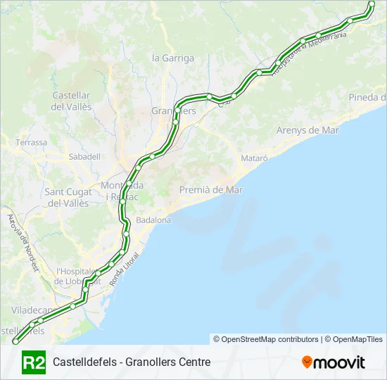 R2 Train Line Map