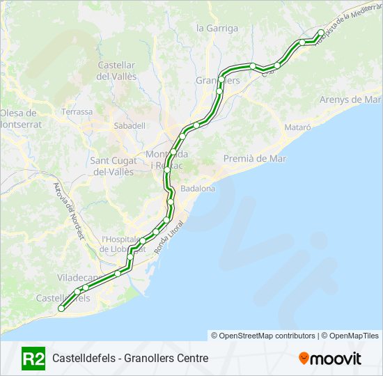 R2 train Line Map