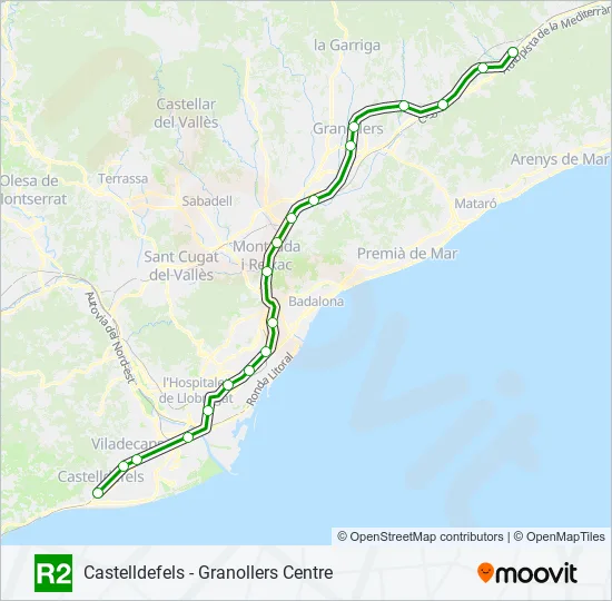 R2 Train Line Map