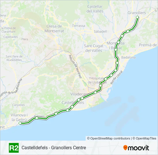 R2 Train Line Map