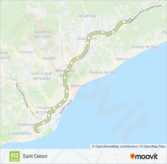 R2N Train Line Map