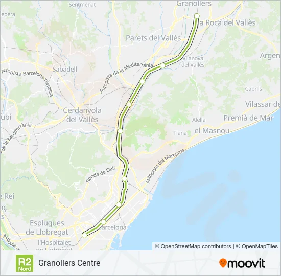 R2N Train Line Map