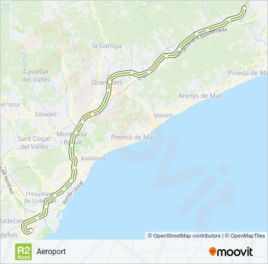 R2N Train Line Map