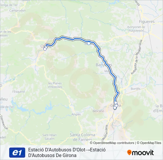 E1 bus Mapa de línia