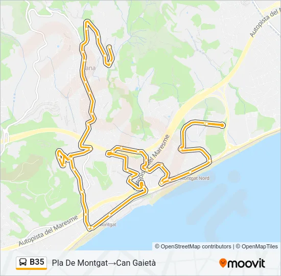 B35 Bus Line Map