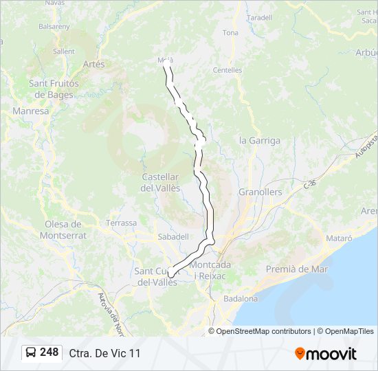 Mapa de 248 de autobús