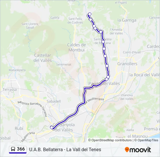366 Bus Line Map