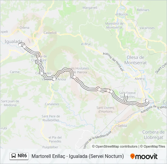 NR6 Bus Line Map