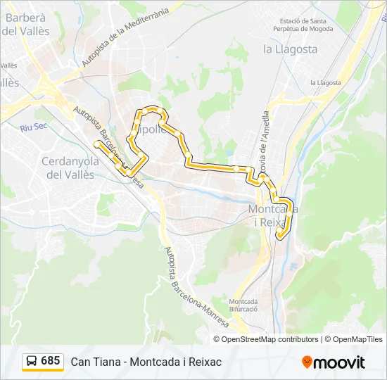 685 Bus Line Map