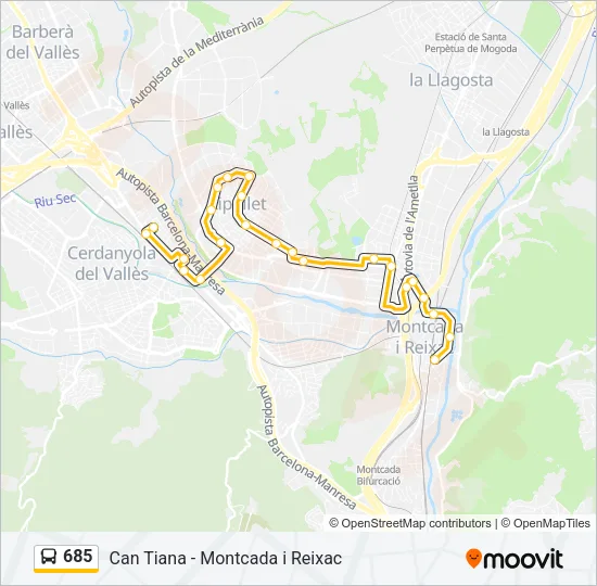 685 Bus Line Map