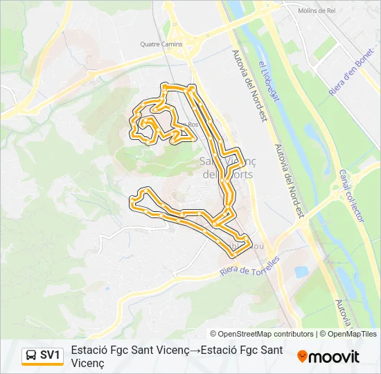 SV1 Bus Line Map