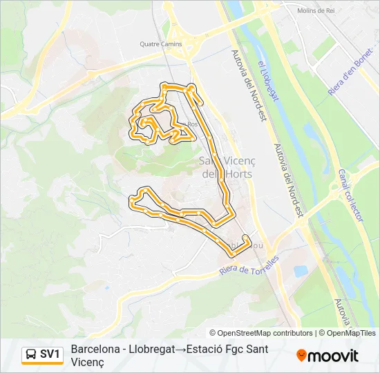 SV1 Bus Line Map