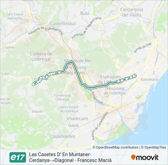 E17 Bus Line Map