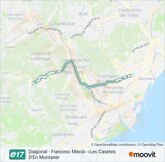 E17 Bus Line Map