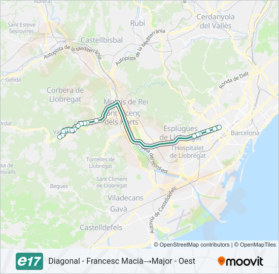 E17 Bus Line Map