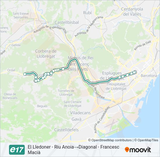 E17 Bus Line Map