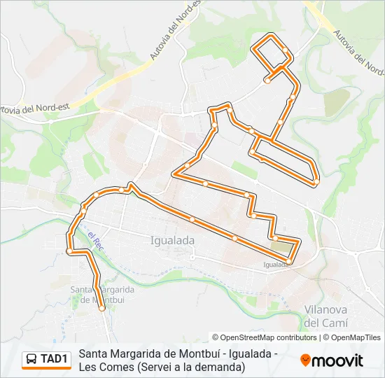 TAD1 Bus Line Map