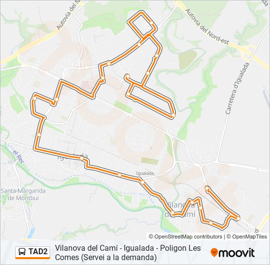 TAD2 bus Line Map