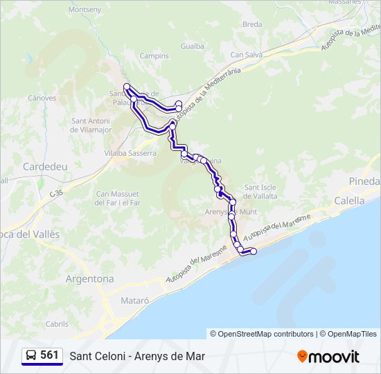 561 Bus Line Map
