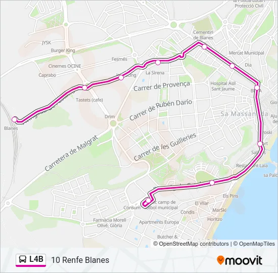 L4B Bus Line Map