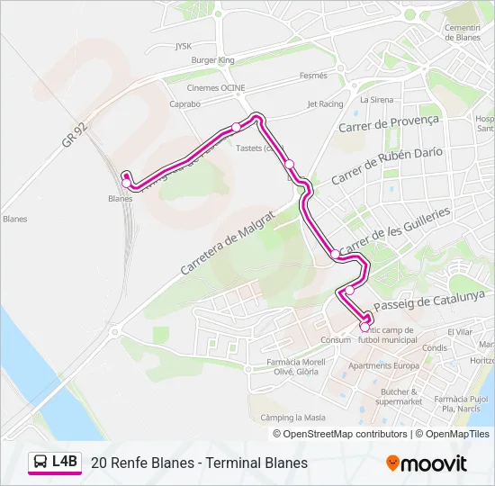 L4B Bus Line Map