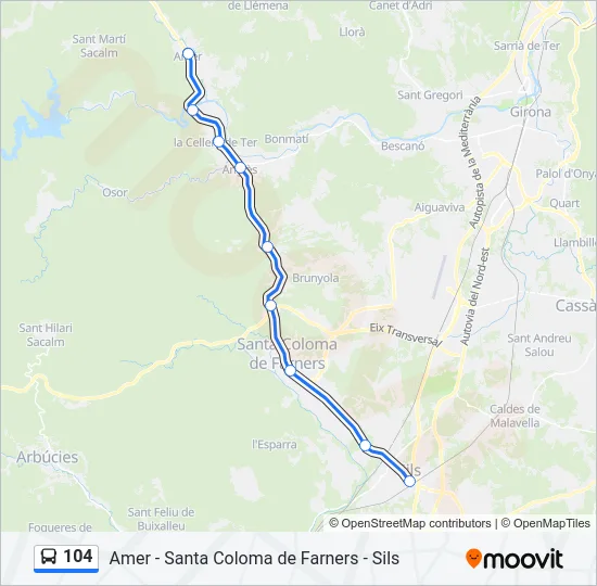 104 Bus Line Map