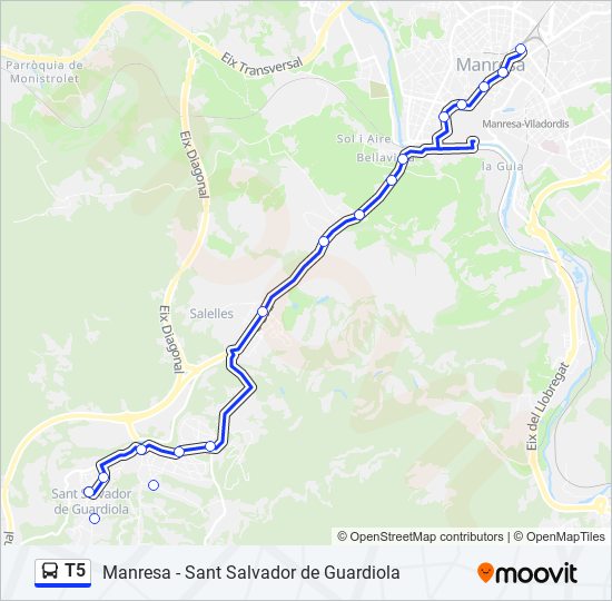 Mapa de T5 de autobús