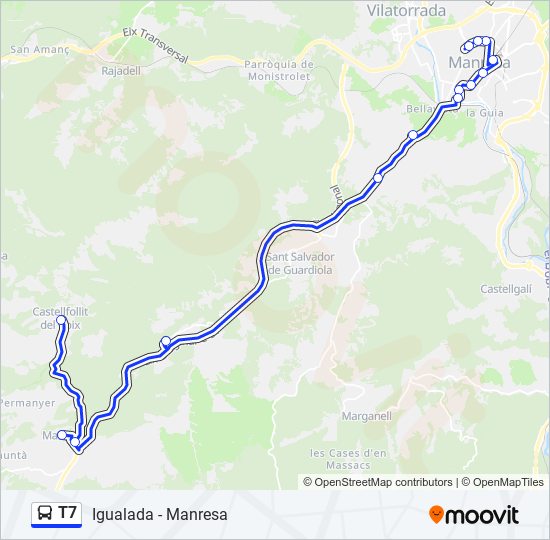 T7 bus Mapa de línia